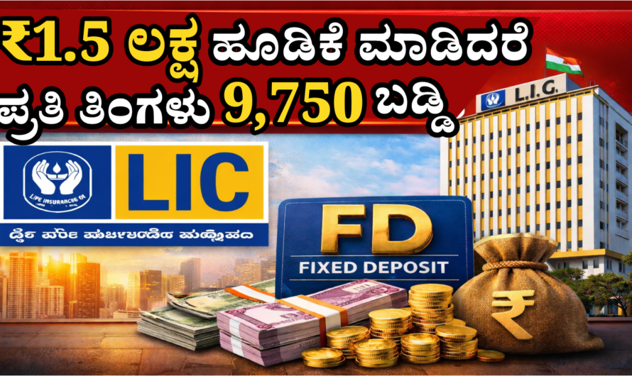 LIC FD Scheme ₹1.5 ಲಕ್ಷ ಹೂಡಿಕೆಗೆ, ತಿಂಗಳಿಗೆ  ₹9,750 ಬಡ್ಡಿ ಲಾಭ.