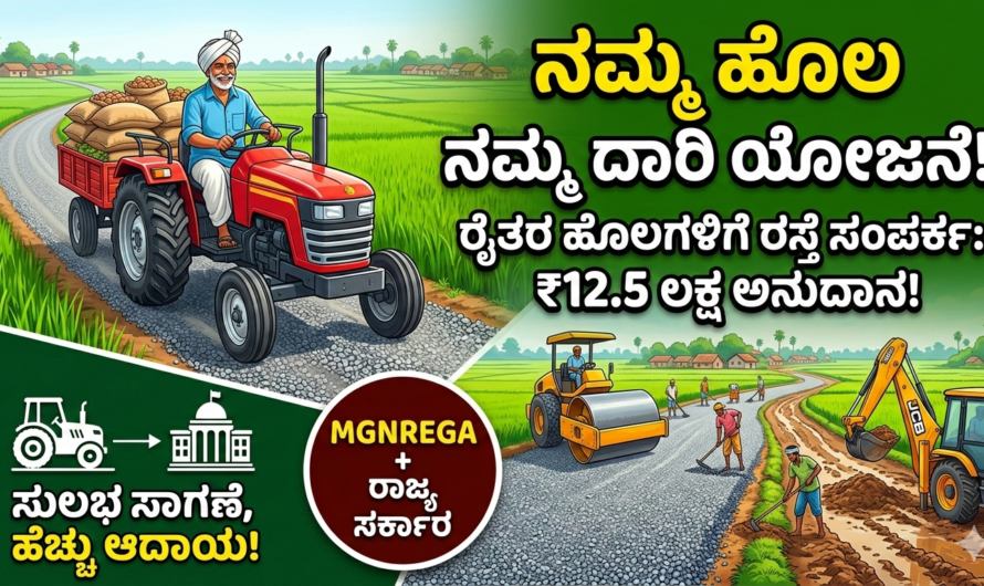 Daari yojane ರೈತರ ಜಮೀನಿಗೆ ರಸ್ತೆ ನಿರ್ಮಾಣಕ್ಕೆ 12.5 ಲಕ್ಷ ಅನುದಾನ.