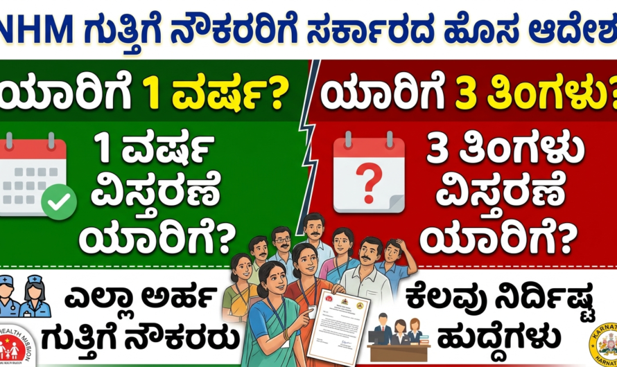 NHM ಗುತ್ತಿಗೆ ನೌಕರರಿಗೆ ಸರ್ಕಾರದ ಹೊಸ ಆದೇಶ: ಯಾರಿಗೆ 1 ವರ್ಷ? ಯಾರಿಗೆ 3 ತಿಂಗಳು?